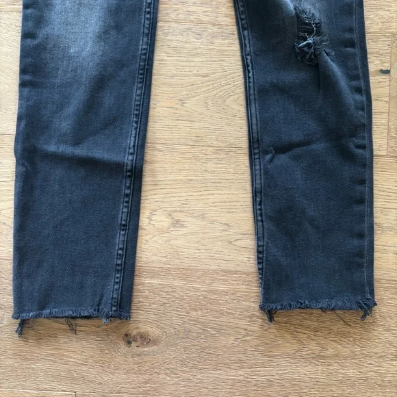 ReDone Crop Jeans High Rise Ankle straight lived-in black size 25 - Picture 4 of 6